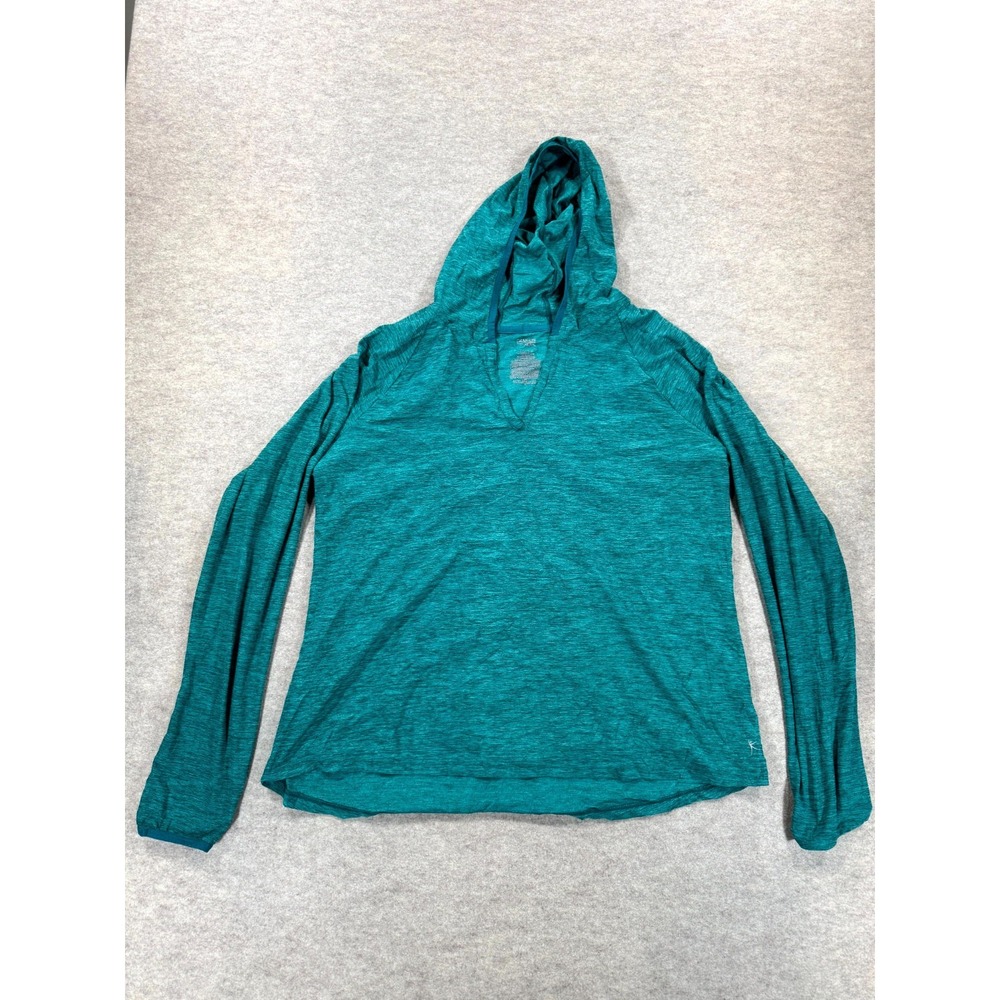 Danskin Now Hoodie Womens XL Heather Teal Raglan Sleeve Running Performance